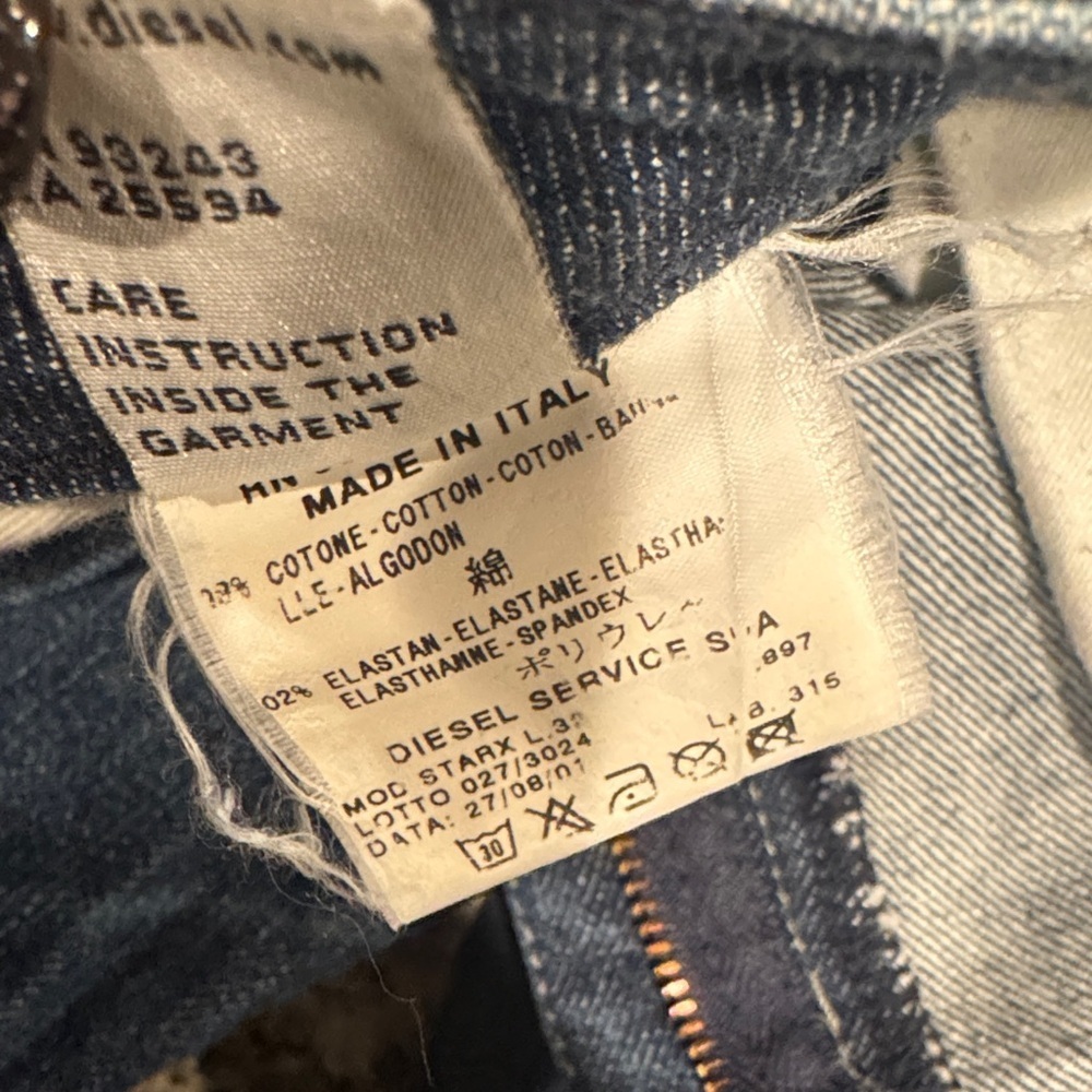 Vintage Diesel Blue Denim Jeans Size 30 - Picture 6 of 8